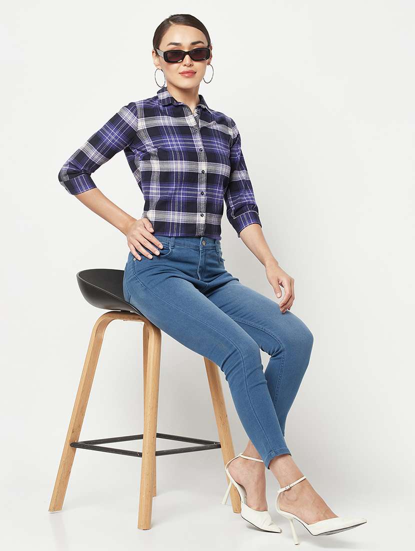 blue check print regular shirt - 19874848 - Standard Image - 3