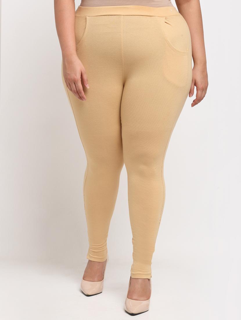 beige cotton leggings - 19874867 -  Zoom Image - 0