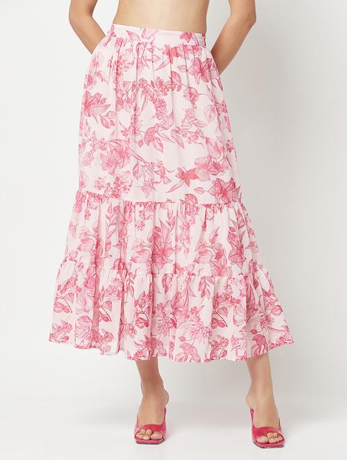 high waist printed flared skirt - 19874886 - Standard Image - 0