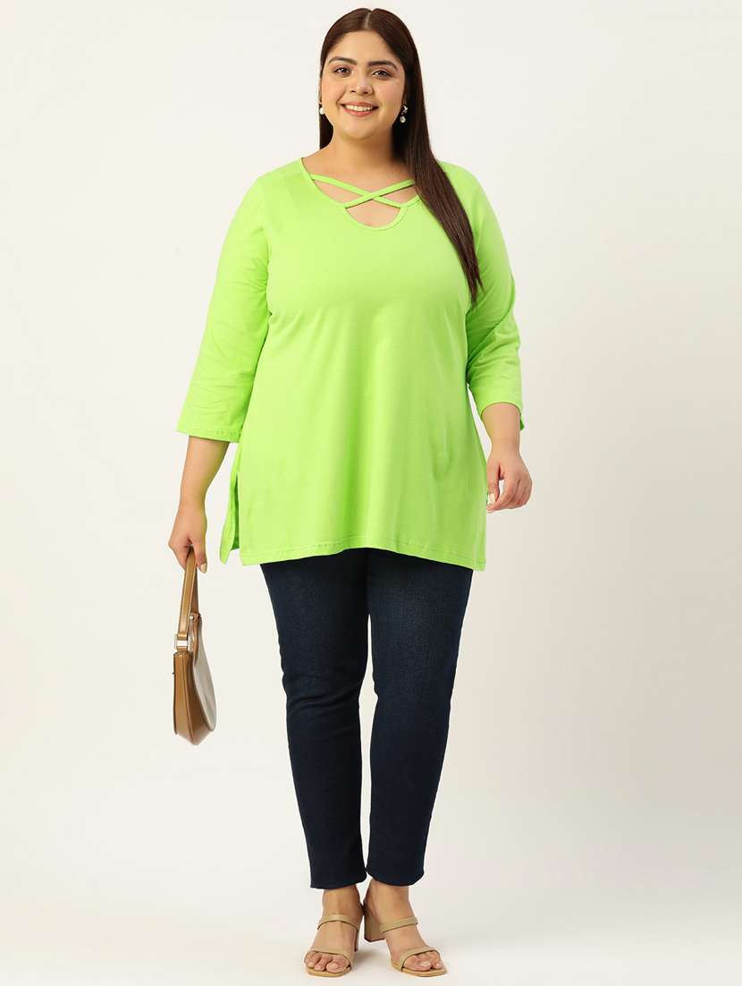 women's a line round neck top - 19874936 - Standard Image - 3