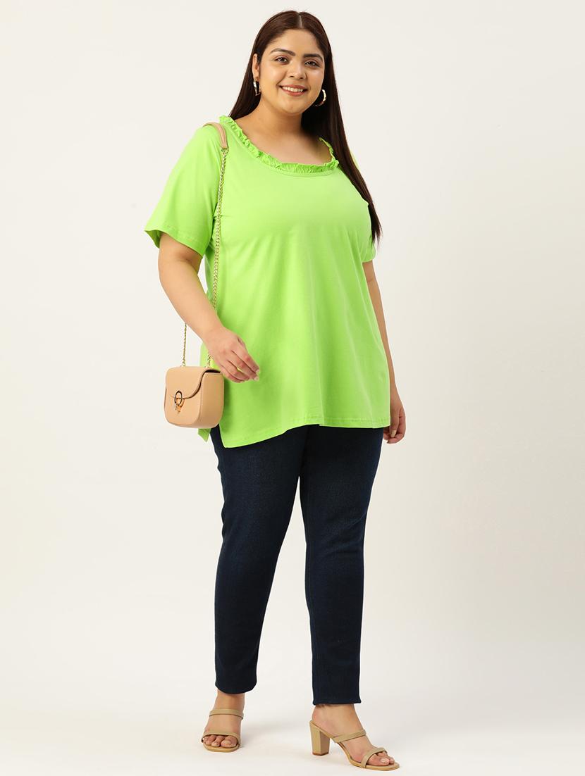women's straight round neck top - 19874958 - Standard Image - 3