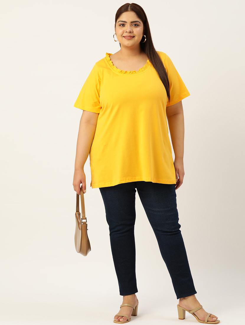 women's straight round neck top - 19874959 - Standard Image - 3