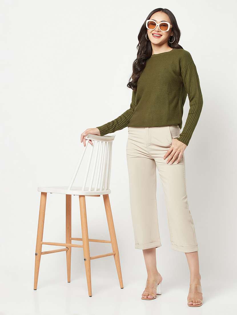 round neck solid sweater - 19875025 - Standard Image - 3