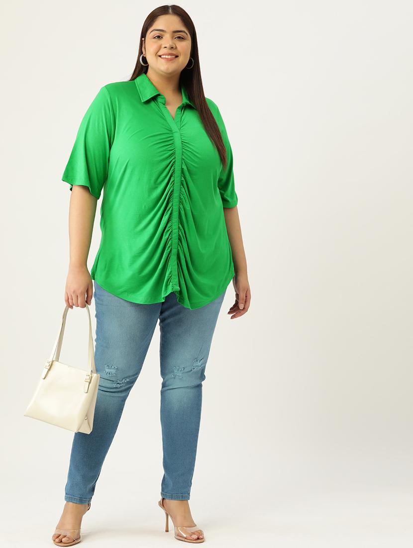 women's ruffle collared top - 19876337 - Standard Image - 3