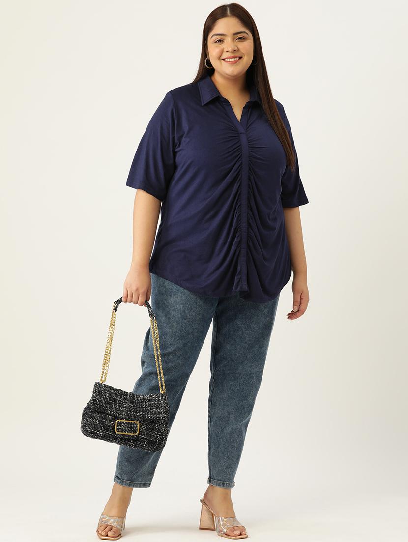 women's straight collared top - 19876343 - Standard Image - 3