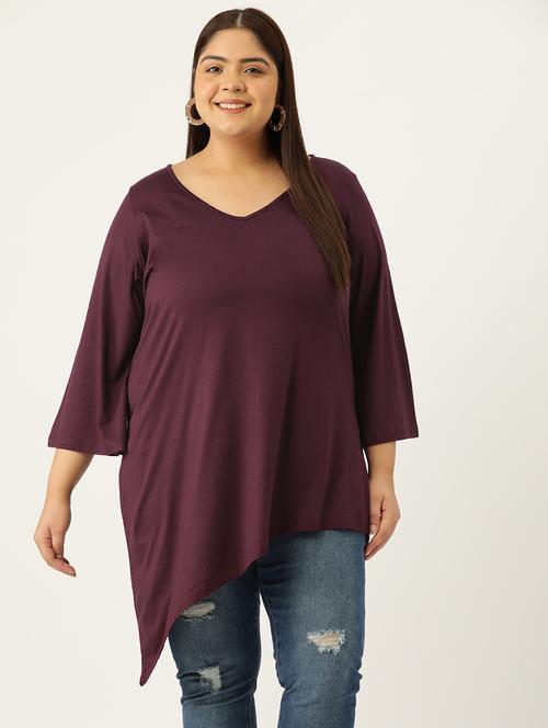 women's asymmetric v neck top - 19876350 -  Standard Image - 0