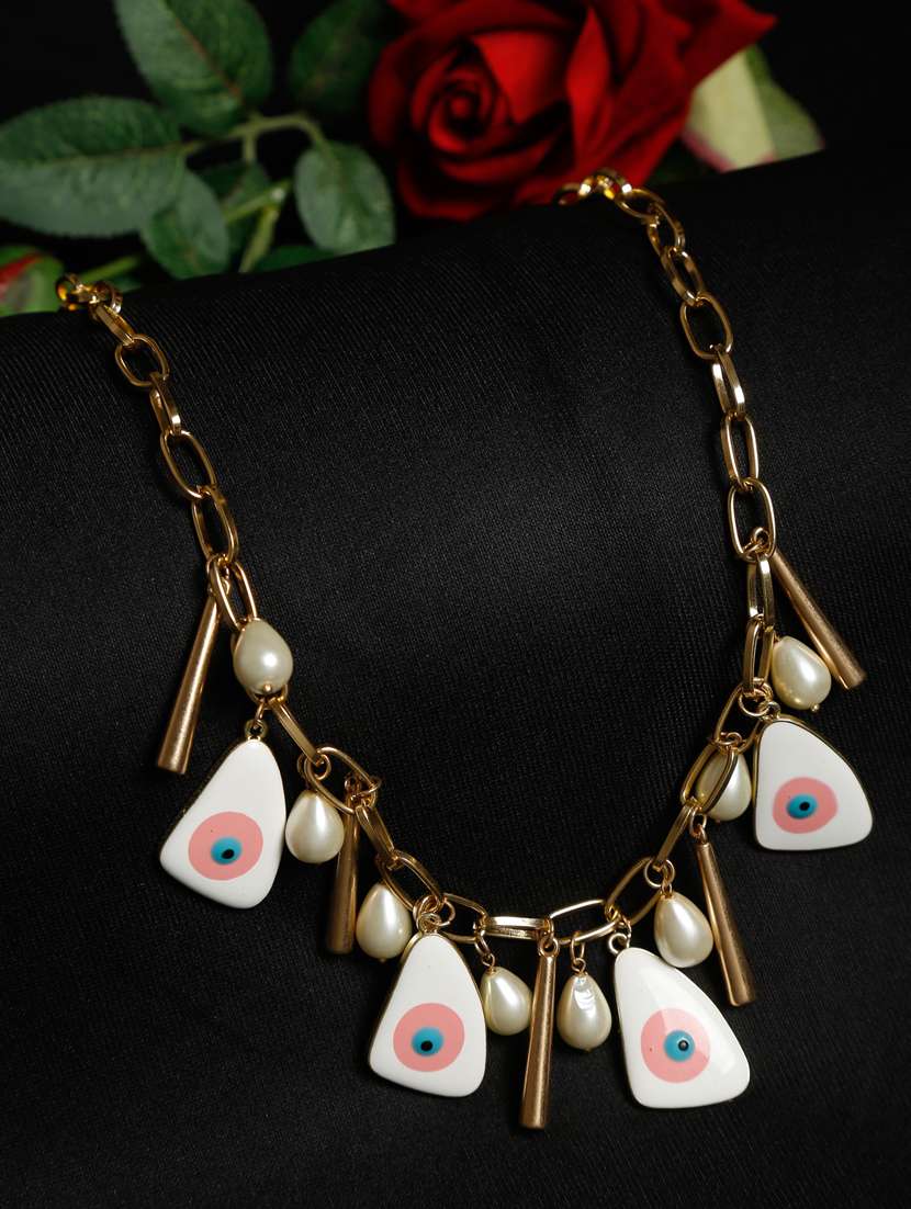Multi Colored Metal Short Necklace