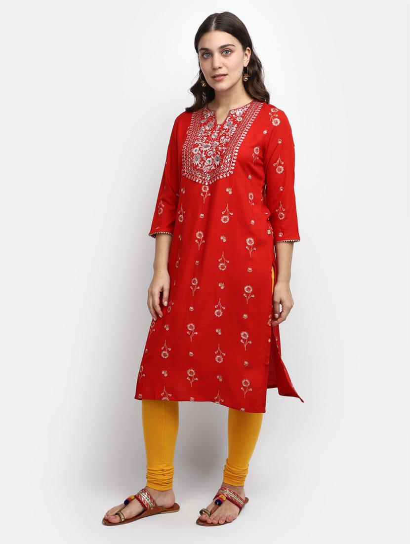 women's straight kurta - 19876598 - Standard Image - 3