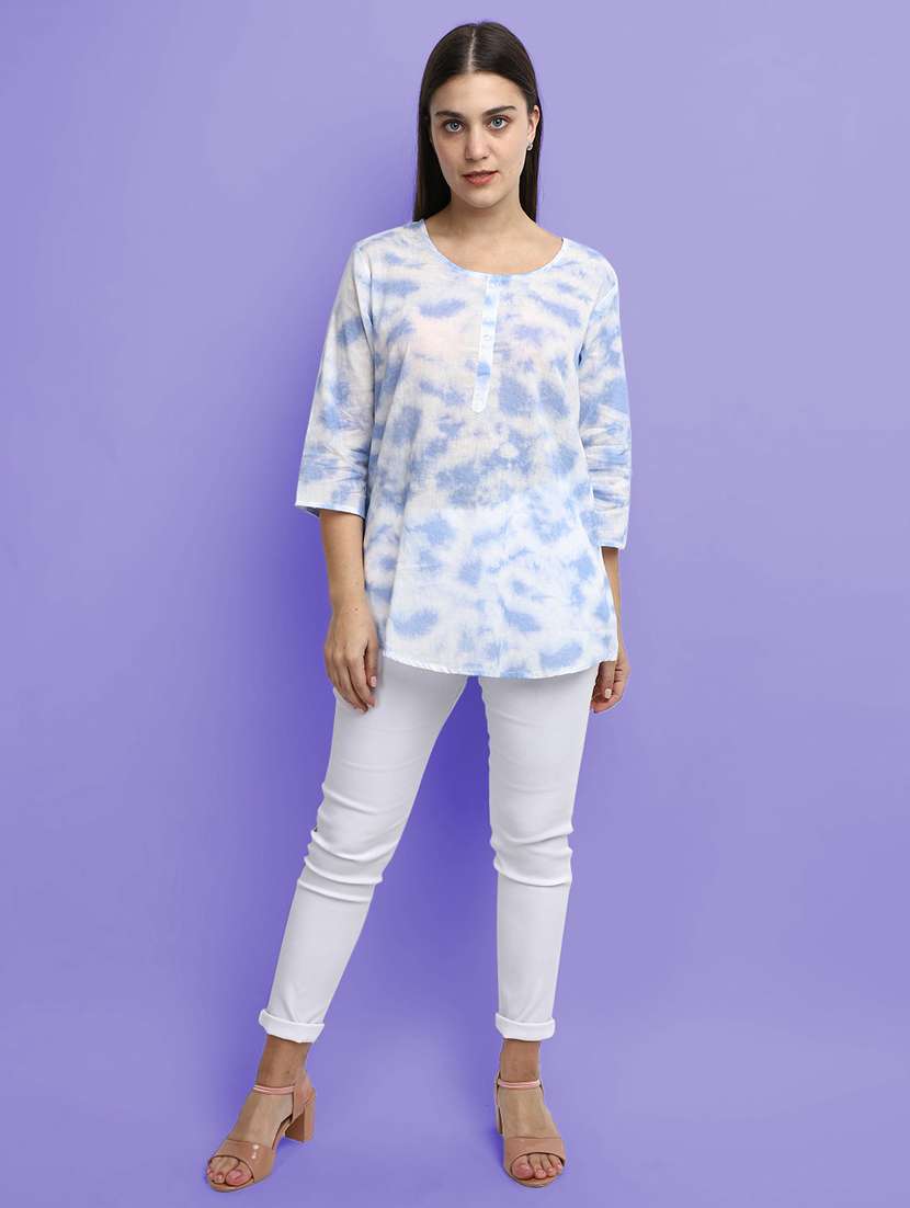 printed cotton straight kurti - 19876639 -  Standard Image - 3