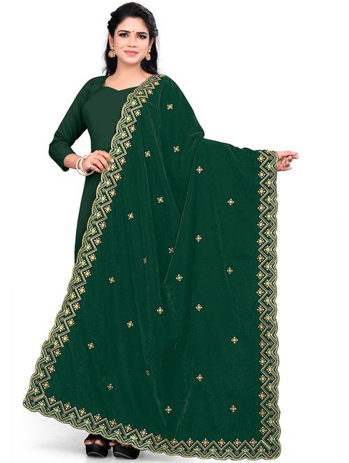 green velvet dupatta - 19877551 -  Standard Image - 0
