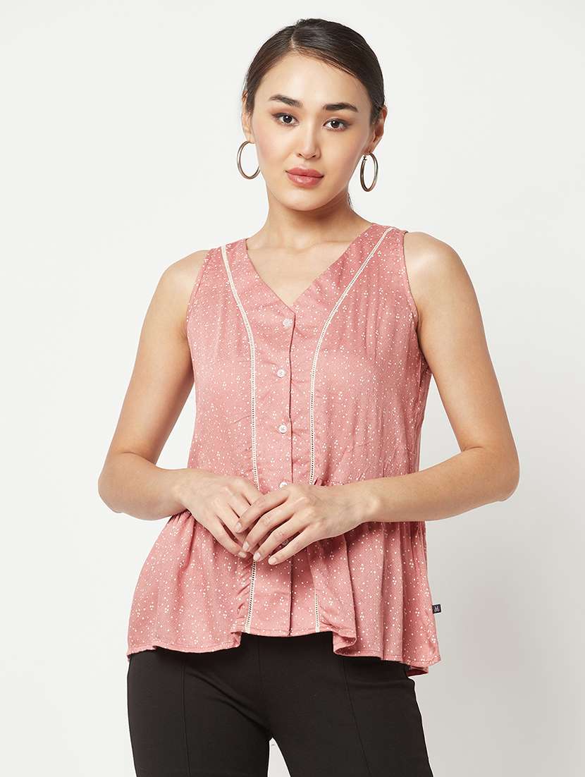 women's peplum v neck top