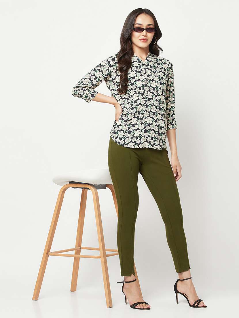 women's straight mandarin neck top - 19878265 -  Standard Image - 3