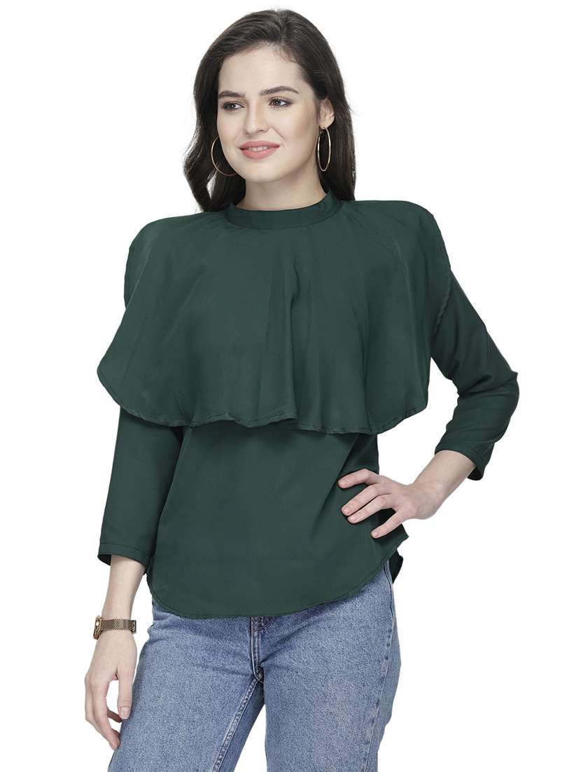 women's layered mock neck top