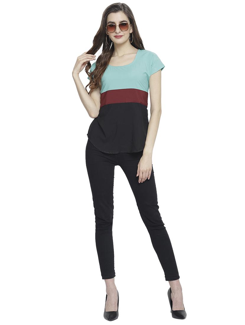 women's straight scoop neck top - 19878411 - Standard Image - 3
