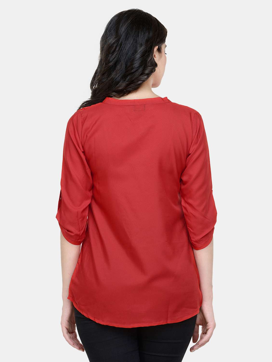 women's straight mandarin neck top - 19878412 -  Standard Image - 3