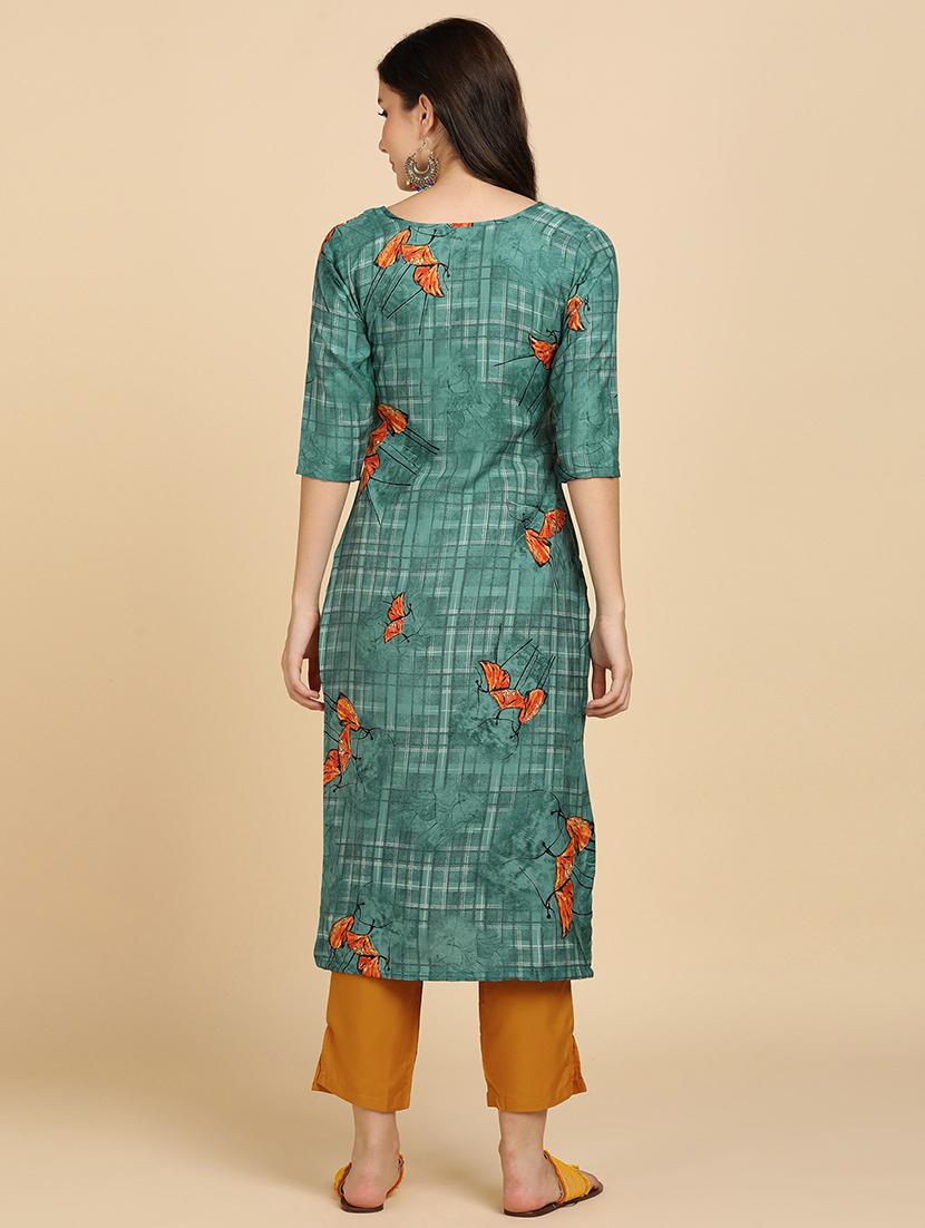 round neck printed kurta pant set - 19881992 - Standard Image - 3