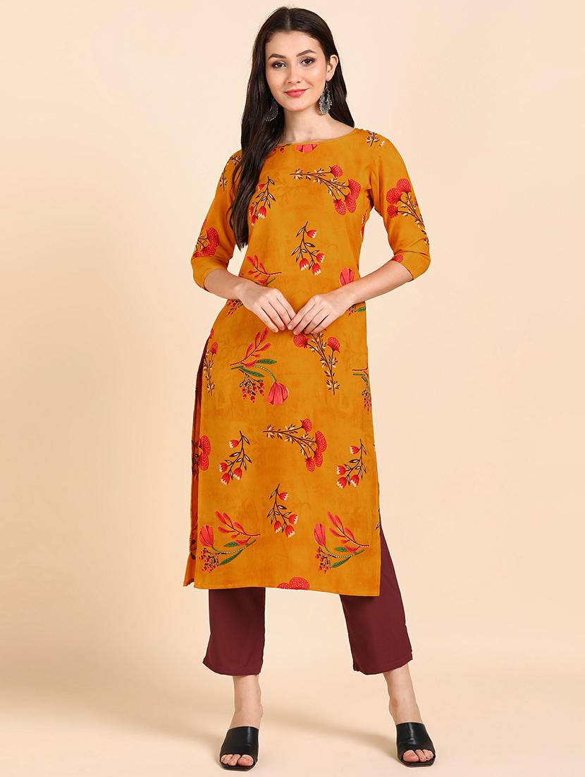 round neck printed kurta pant set - 19882014 -  Zoom Image - 0