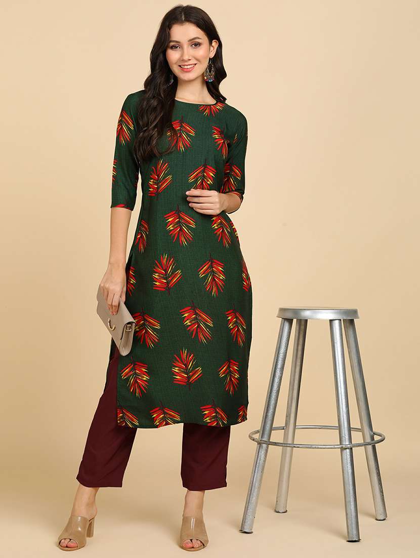 Buy online Printed Straight Kurta And Pant Set from ethnic wear for