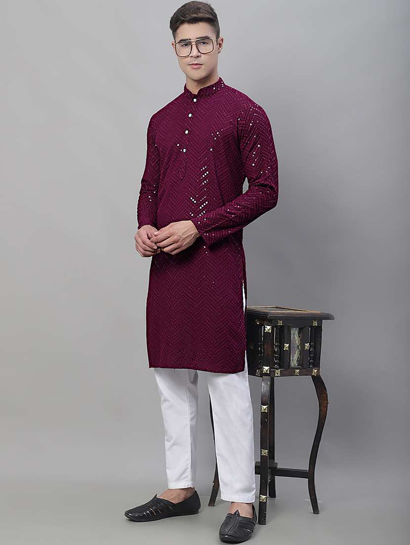 men embroidered cotton kurta - 19882755 -  Standard Image - 3