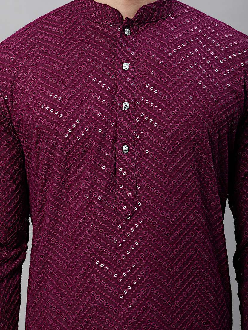 men embroidered cotton kurta - 19882755 -  Standard Image - 5