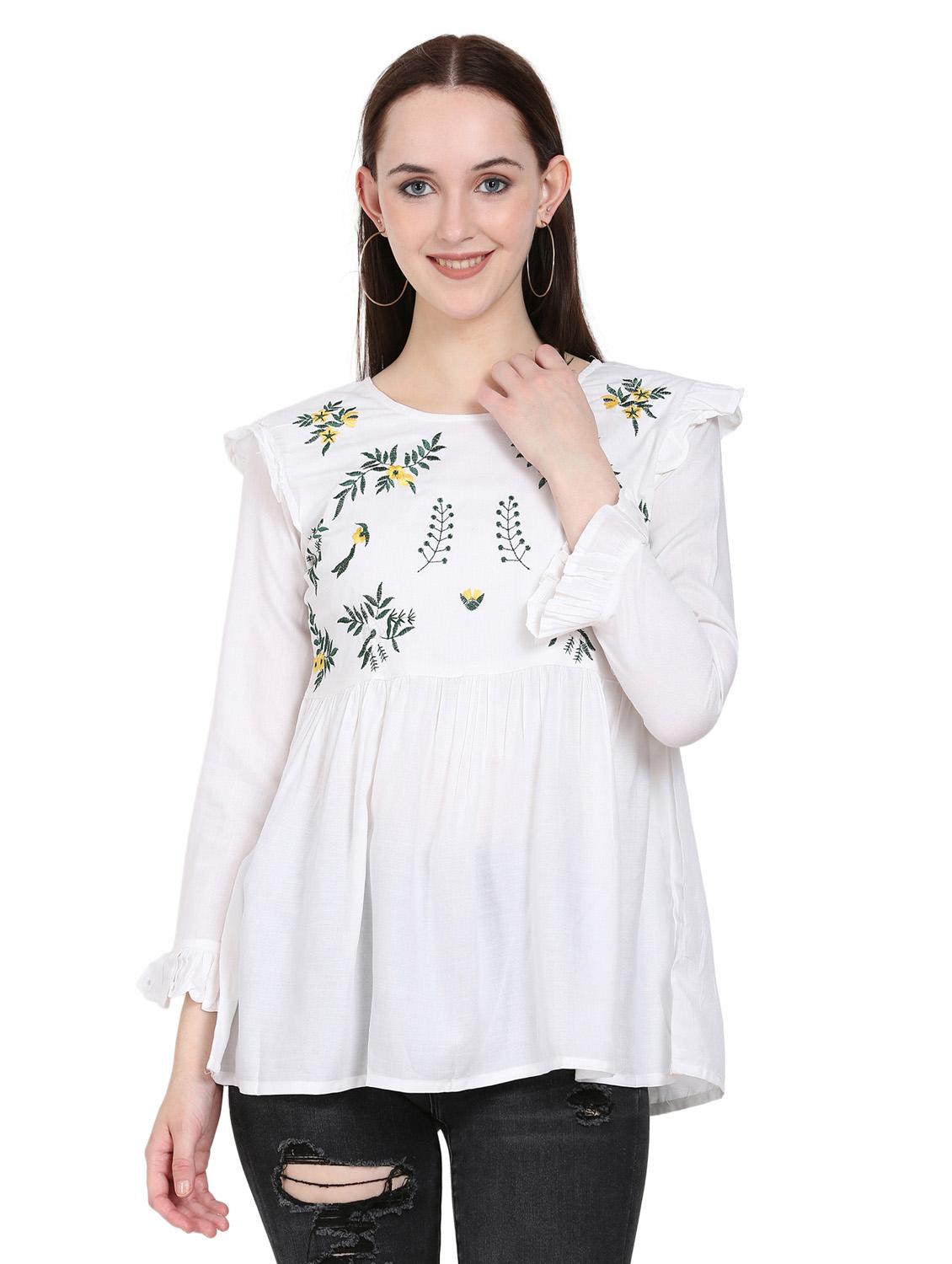 women's peplum round neck top - 19885396 -  Zoom Image - 0