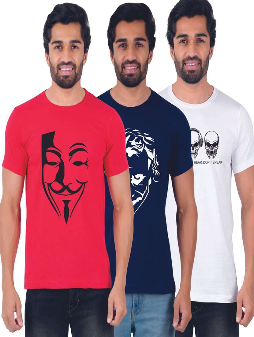 round neck printed t-shirts combo