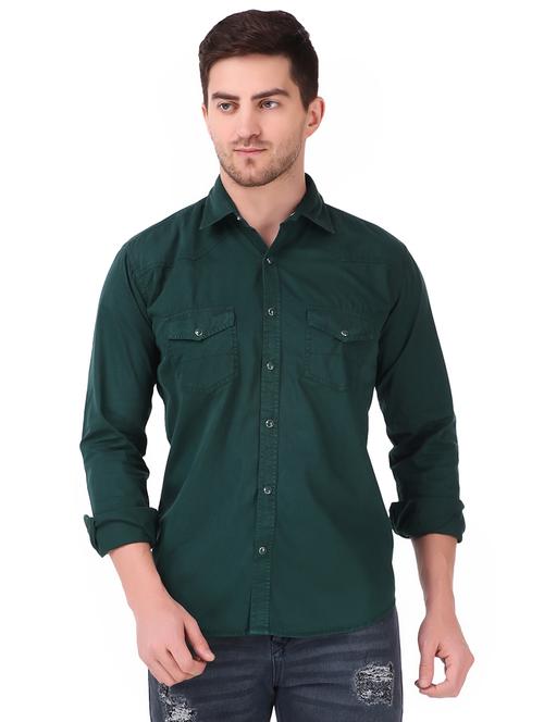 mens solid casual shirt - 19889556 - Standard Image - 0