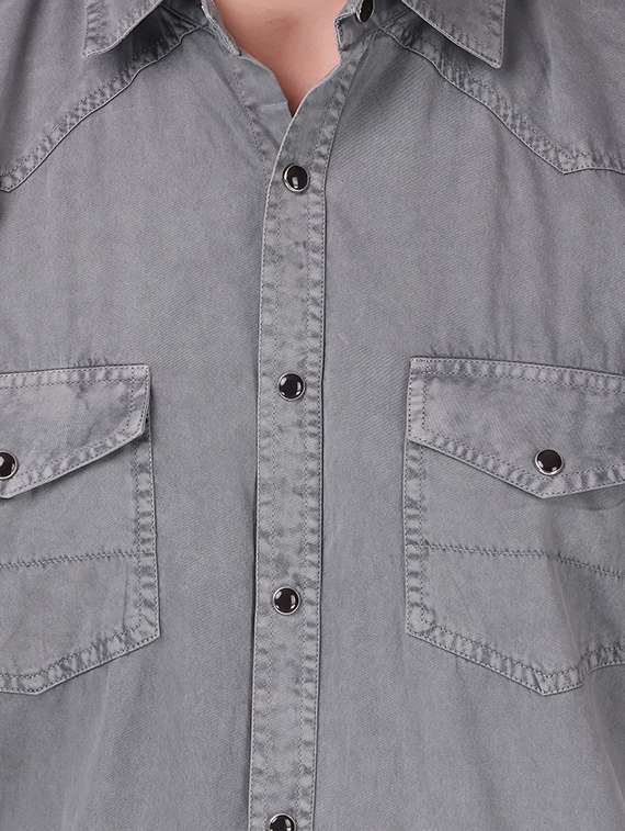 mens solid casual shirt - 19889557 -  Standard Image - 3