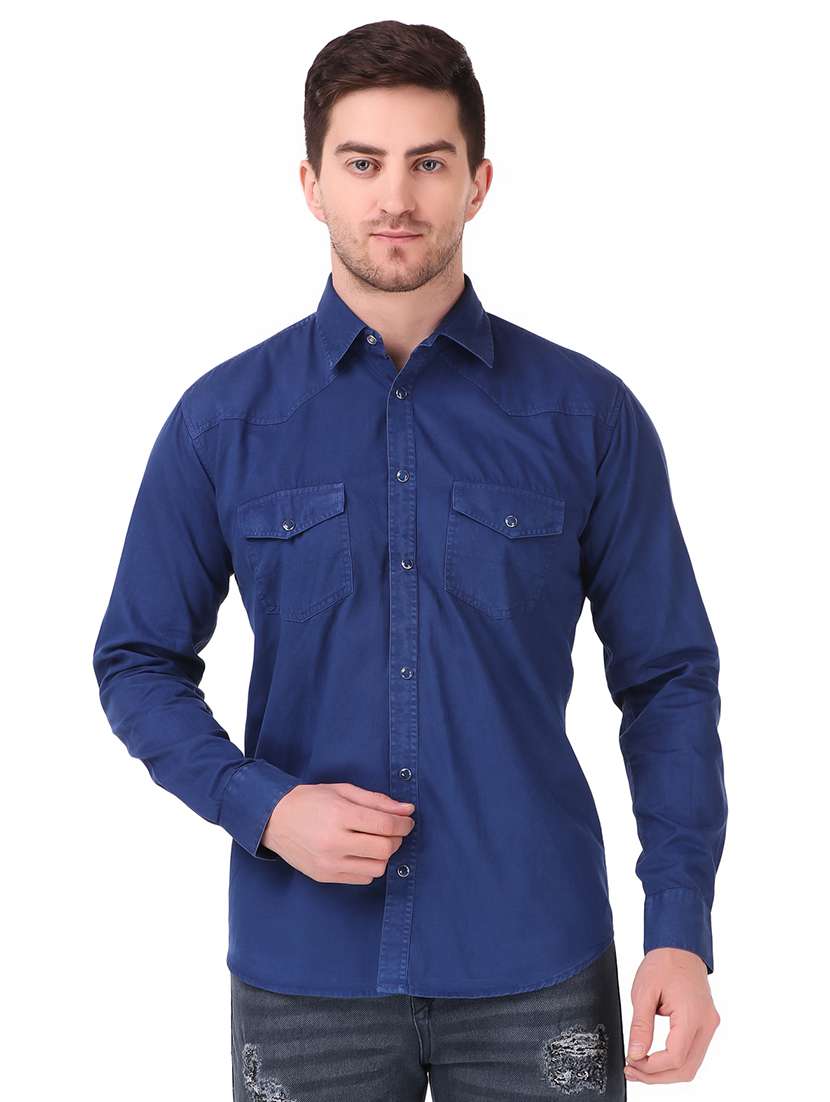 mens solid casual shirt - 19889558 -  Zoom Image - 0