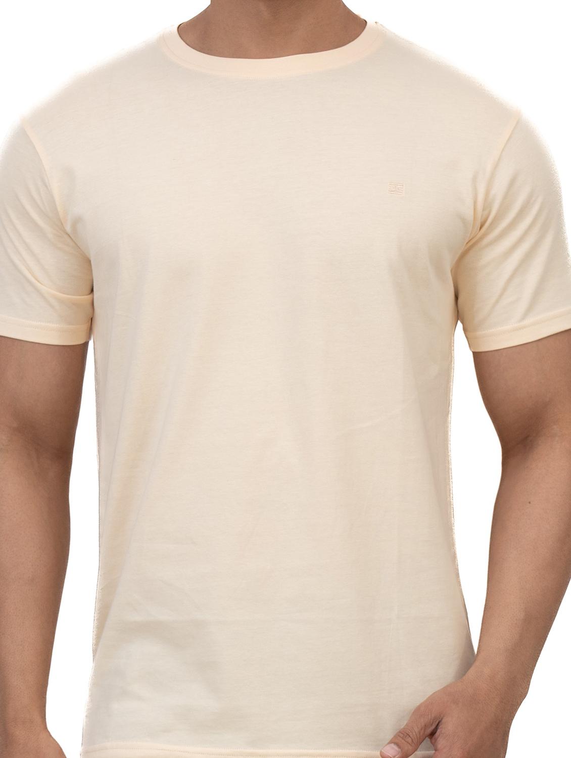 round neck solid cotton t-shirt - 19889775 - Standard Image - 3