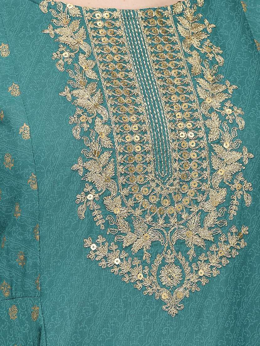 green rayon aline kurta - 19891690 - Standard Image - 3