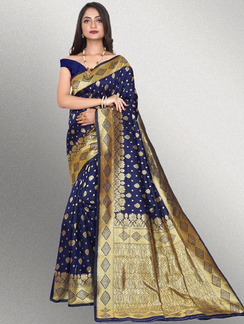 self design bordered saree with blouse - 19891800 - Standard Image - 0
