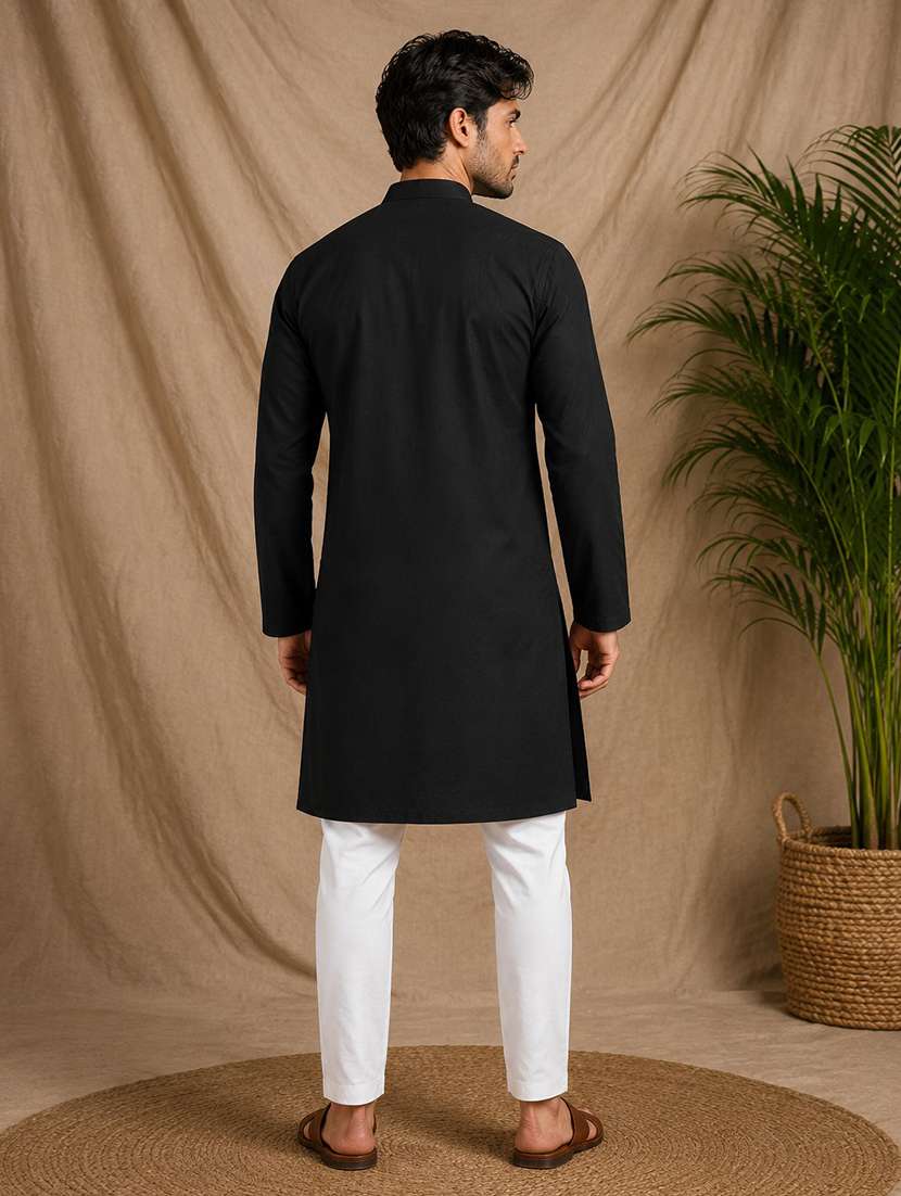 men pack of 2 solid kurta pyjama set - 19892488 -  Standard Image - 3
