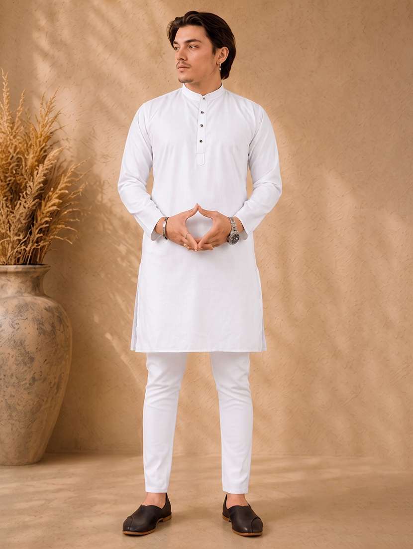 Men Pack Of 2 Solid Kurta Pyjama Set - 19892514 -  Standard Image - 3