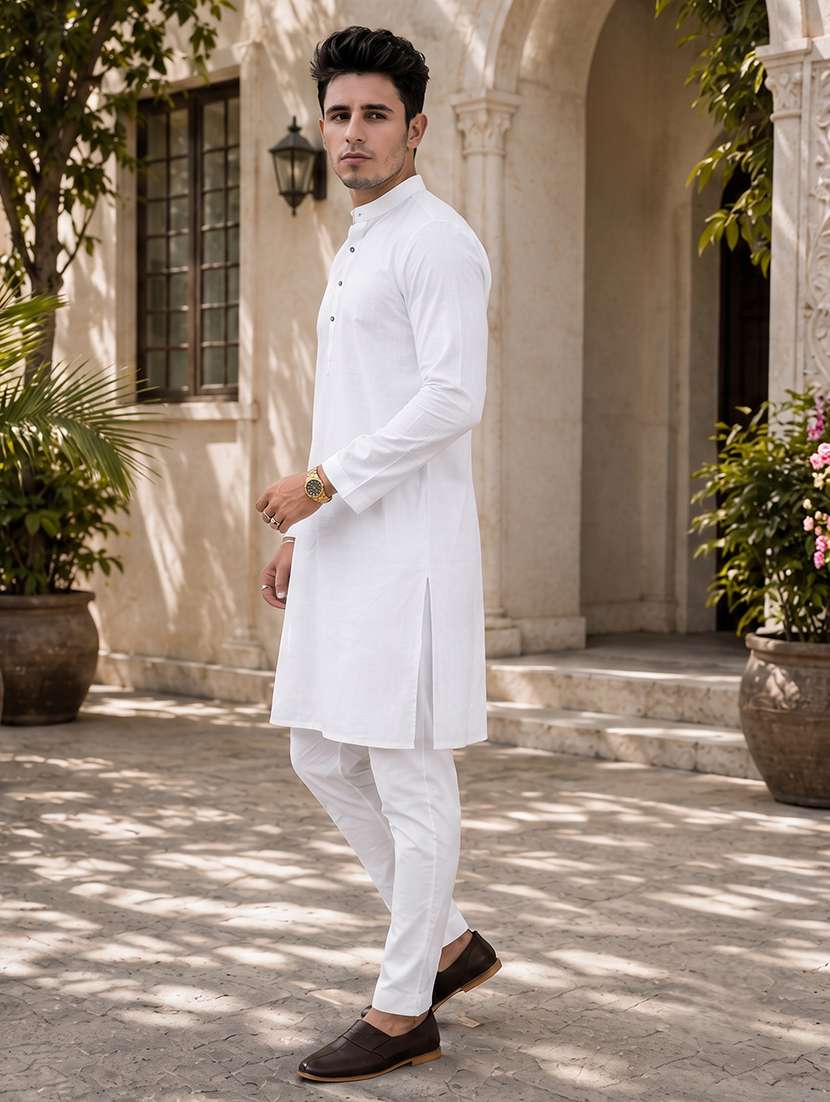 men pack of 2 solid kurta pyjama set - 19892544 -  Standard Image - 3