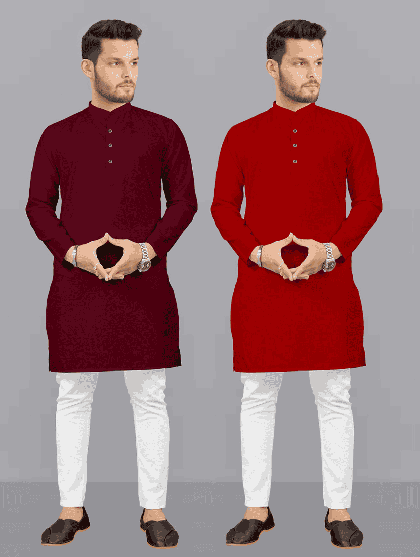 pack of 2 solid kurta pyjama sets - 19892704 - Zoom Image - 0