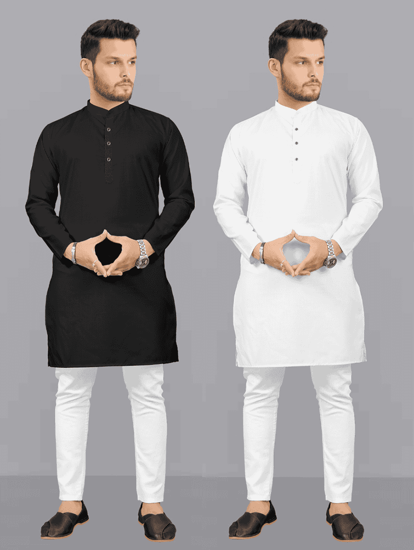 pack of 2 solid kurta pyjama sets