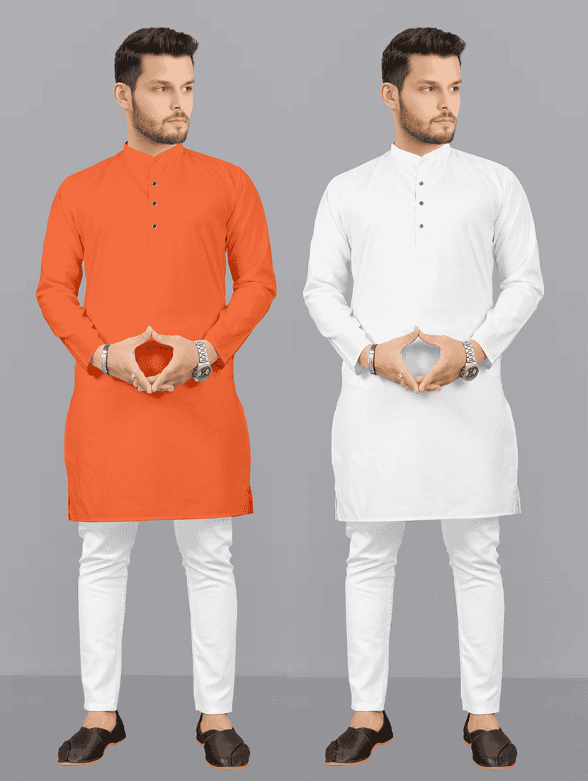 pack of 2 solid kurta pyjama sets