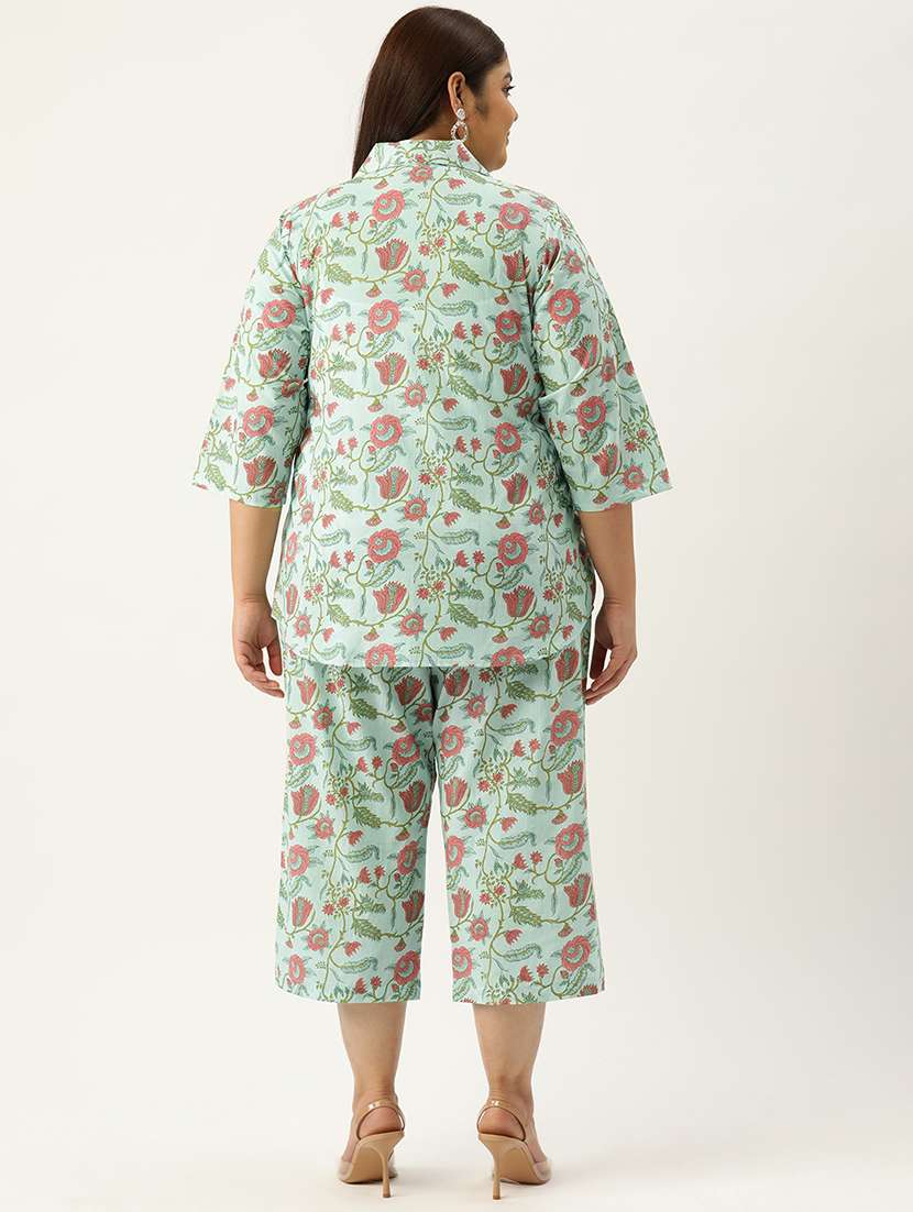 printed top and culottes plus size sets - 19893206 - Standard Image - 3