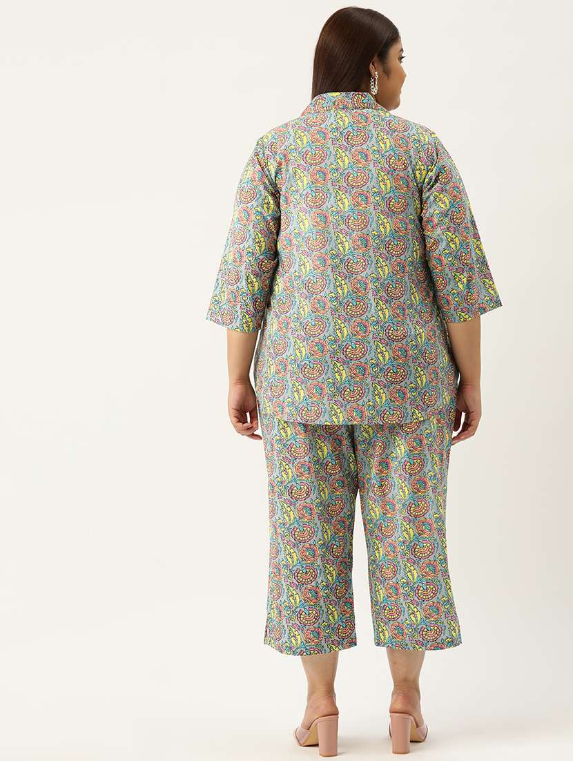 printed top and culottes plus size sets - 19893208 - Standard Image - 3