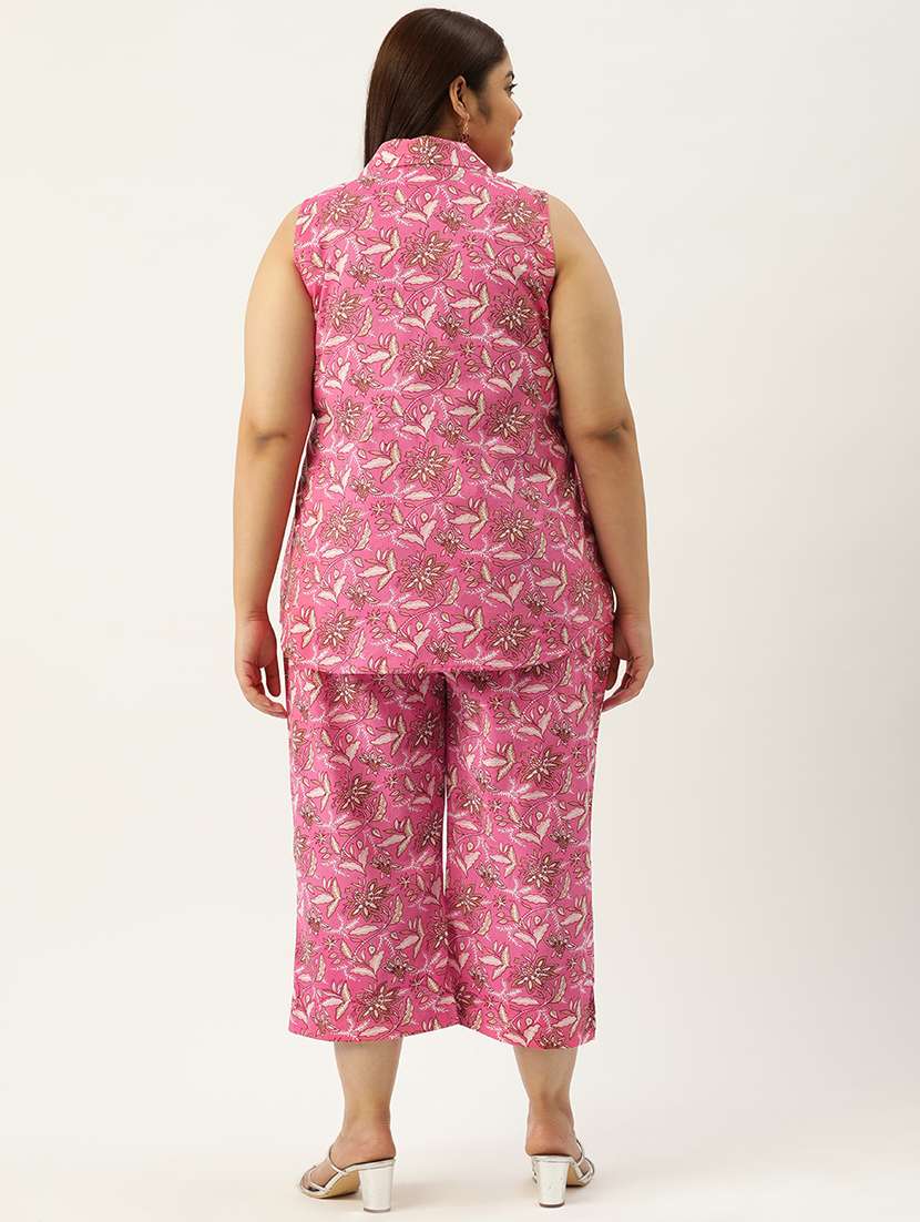 printed top and culottes plus size sets - 19893223 - Standard Image - 3
