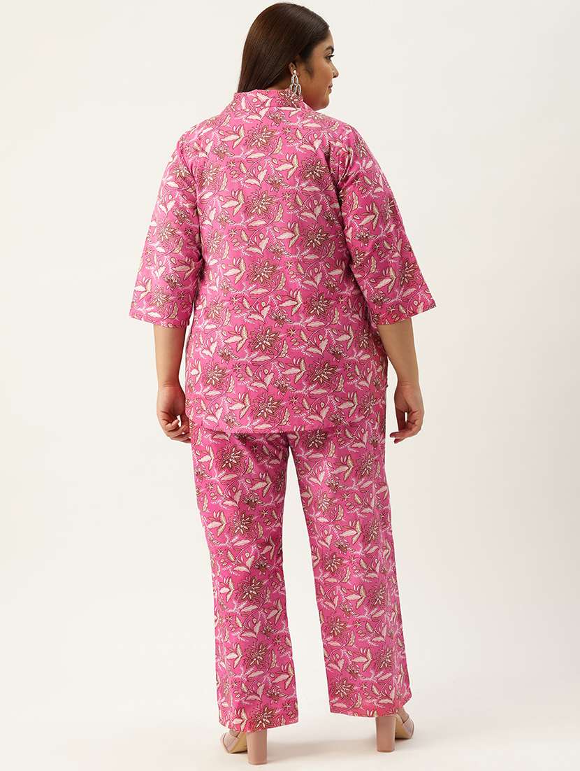 printed top and culottes plus size sets - 19893229 - Standard Image - 3