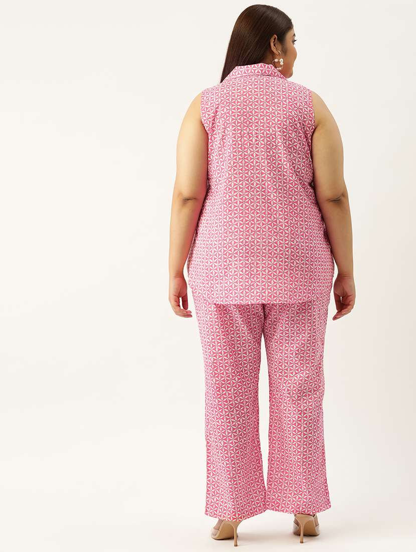 printed top and culottes plus size sets - 19895053 - Standard Image - 3