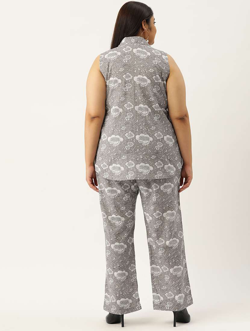 printed top and culottes plus size sets - 19895055 - Standard Image - 3