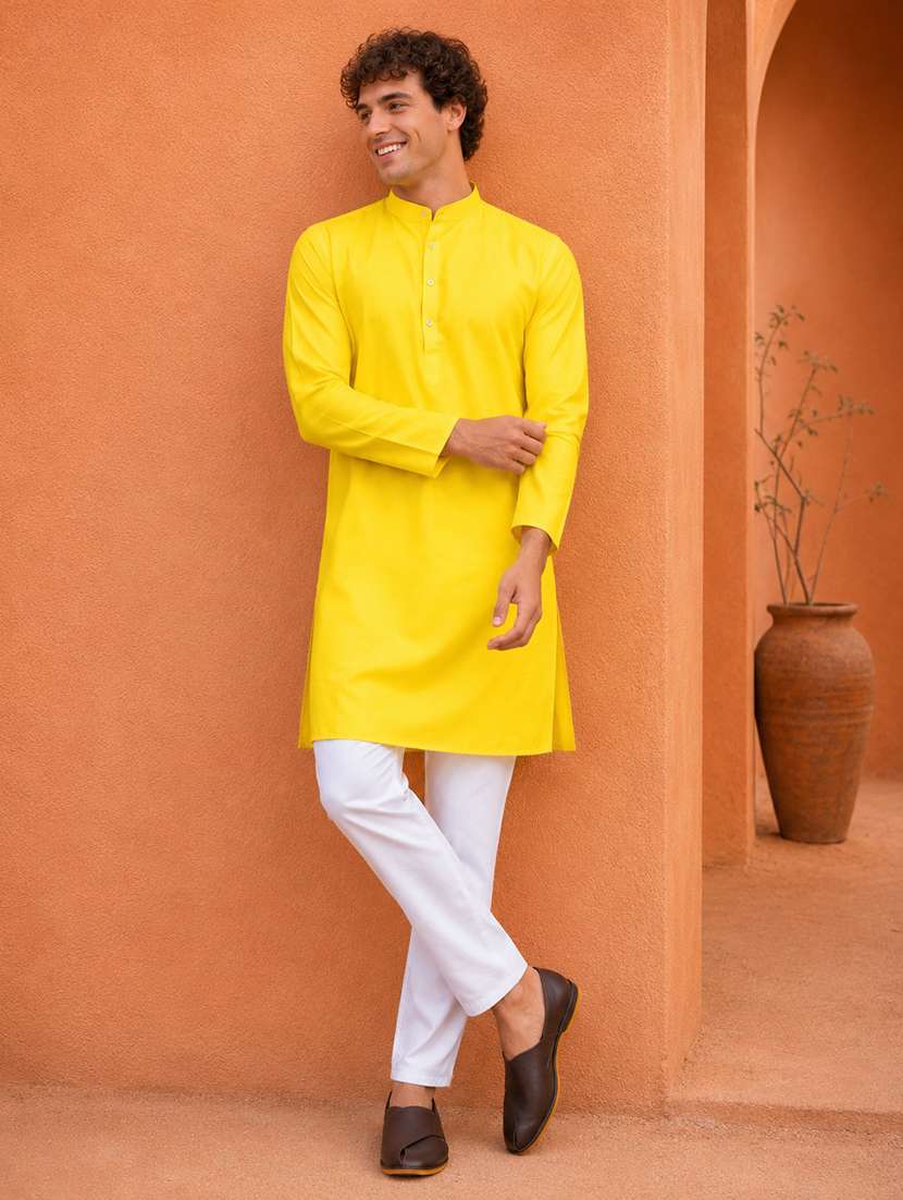 men pack of 2 solid mandarin neck kurta - 19895938 -  Standard Image - 3