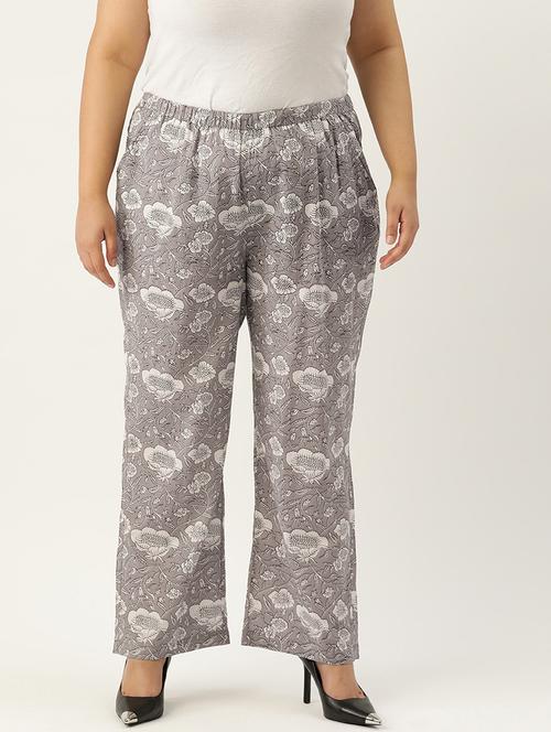 women printed flat front wide leg trouser - 19896871 -  Standard Image - 0
