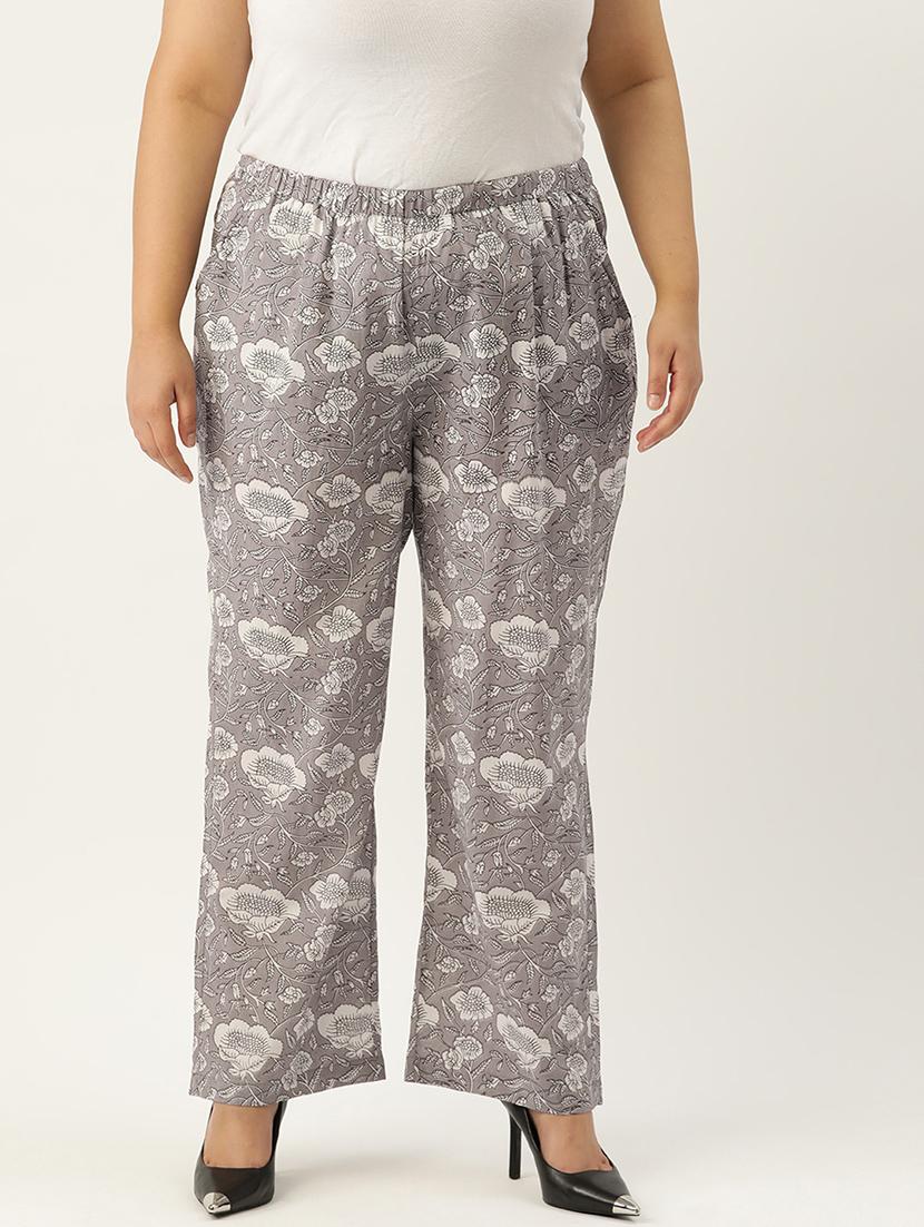 women printed flat front wide leg trouser - 19896871 -  Zoom Image - 0