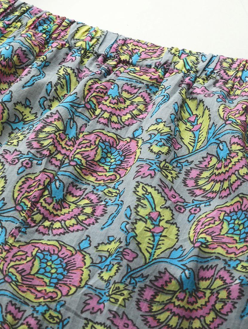 grey printed cotton plus trouser - 19896873 - Standard Image - 5
