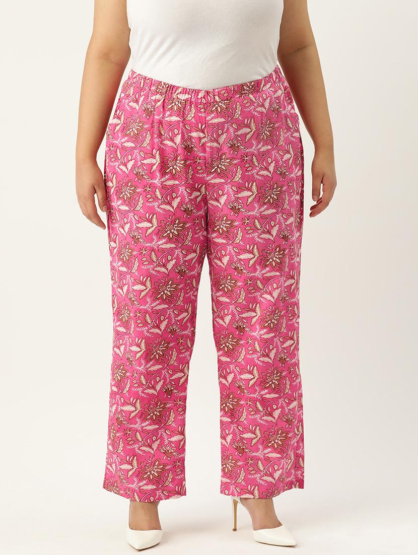 women printed flat front wide leg trouser - 19896874 -  Zoom Image - 0