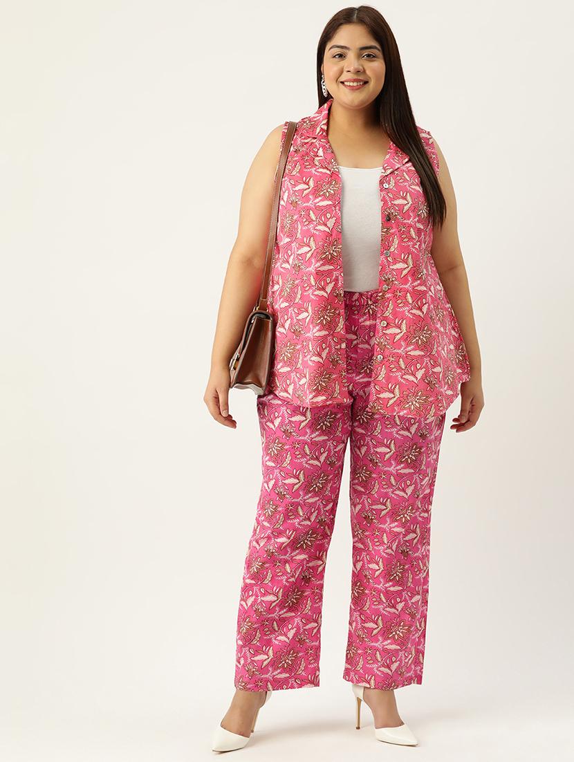women printed flat front wide leg trouser - 19896874 - Standard Image - 3